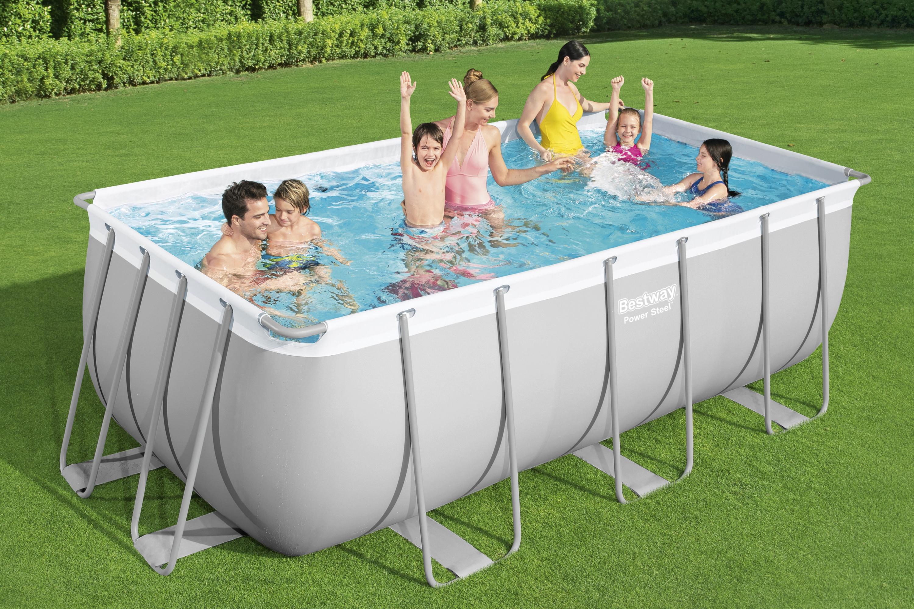 Piscina Power Steel Frame Rettangolare 412x201x122 cm Bestway 56456