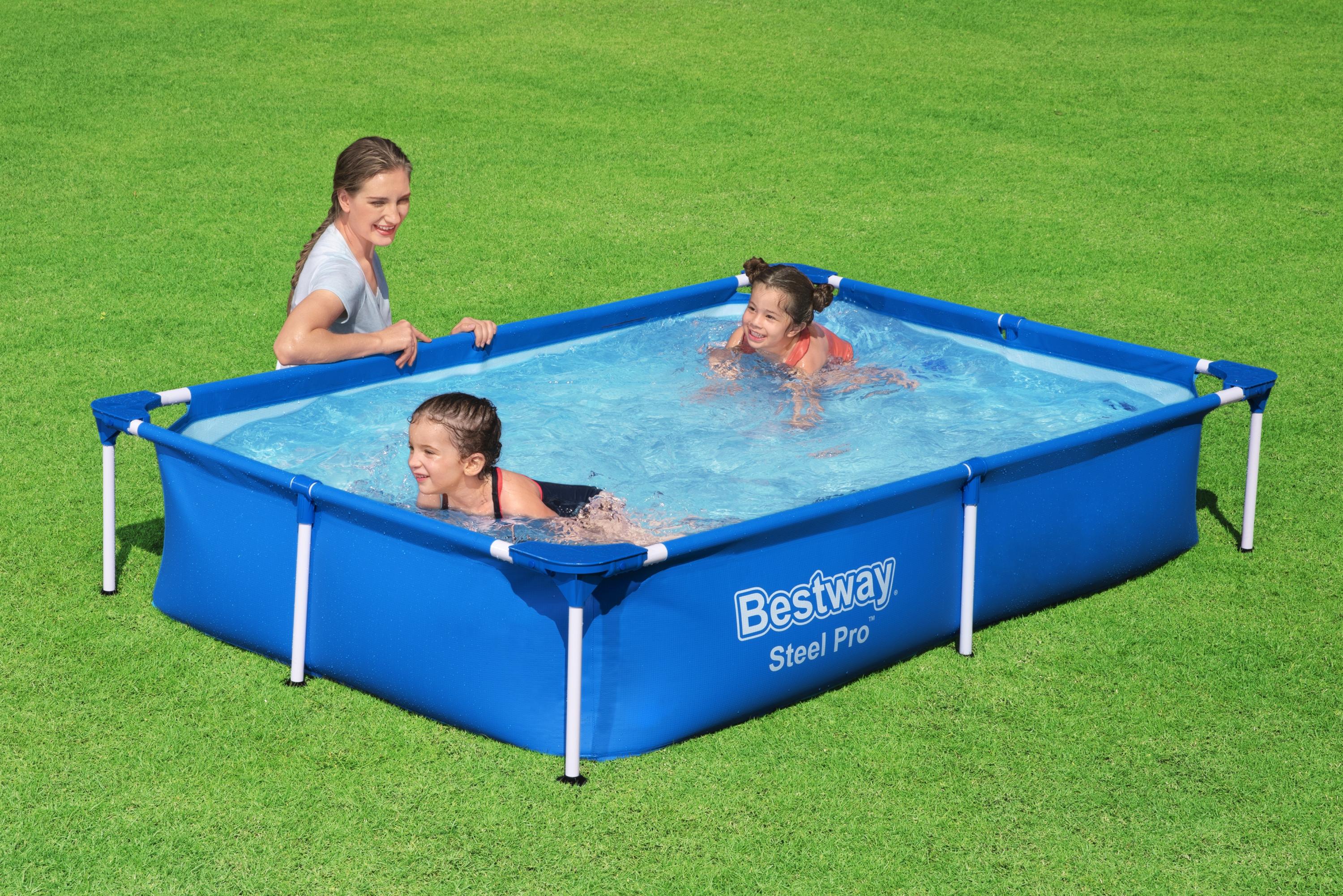 Piscina Steel Pro Frame Rettangolare Cm 221X150X43 Bestway 56401