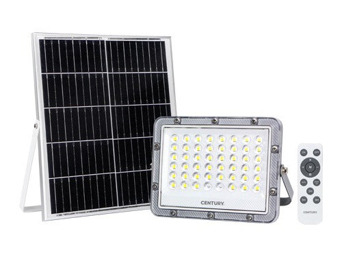 Proiettore led a luce fredda con pannello fotovoltaico a funzione crepuscolare Century Sirio