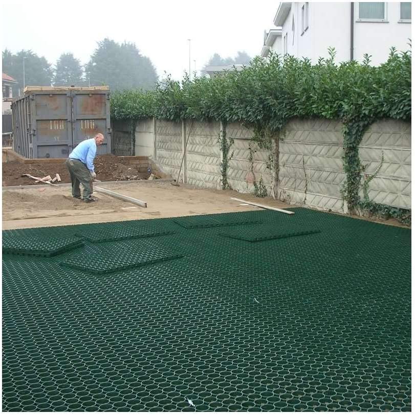 Griglia pavimento grigliato salva prato in polietilene verde 80x40x4,5 cm P80V