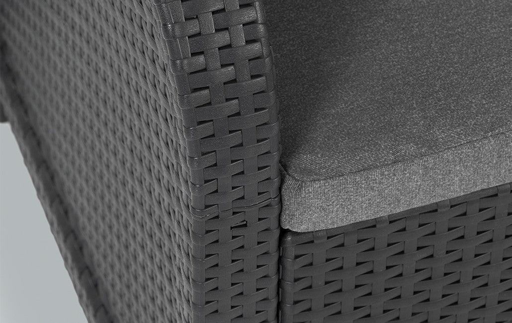 Salotto Set Loa rattan antracite 2 poltrone e tavolino da esterno giardino