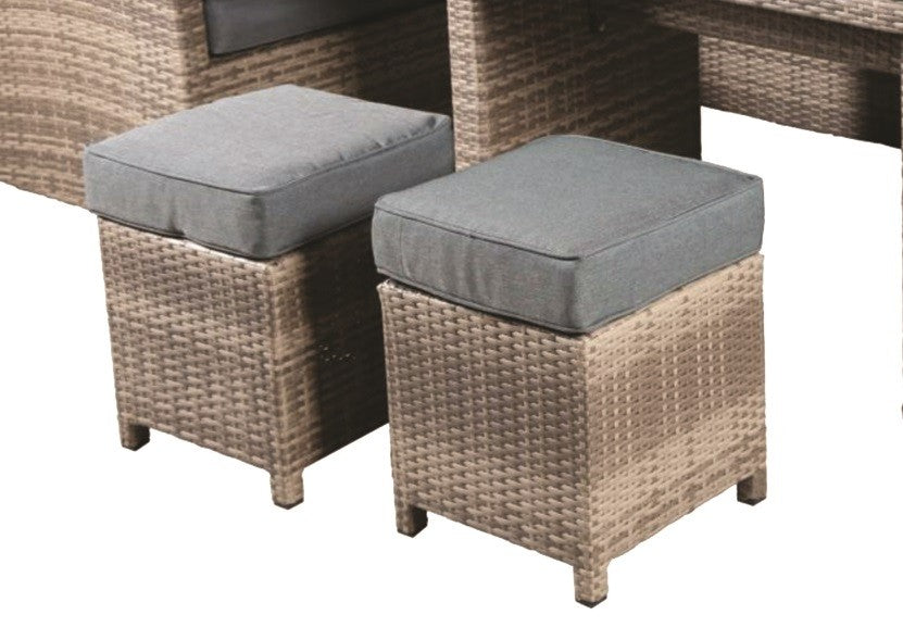 Salotto Set rattan Imperial arredo completo di tavolo divani e Pouff