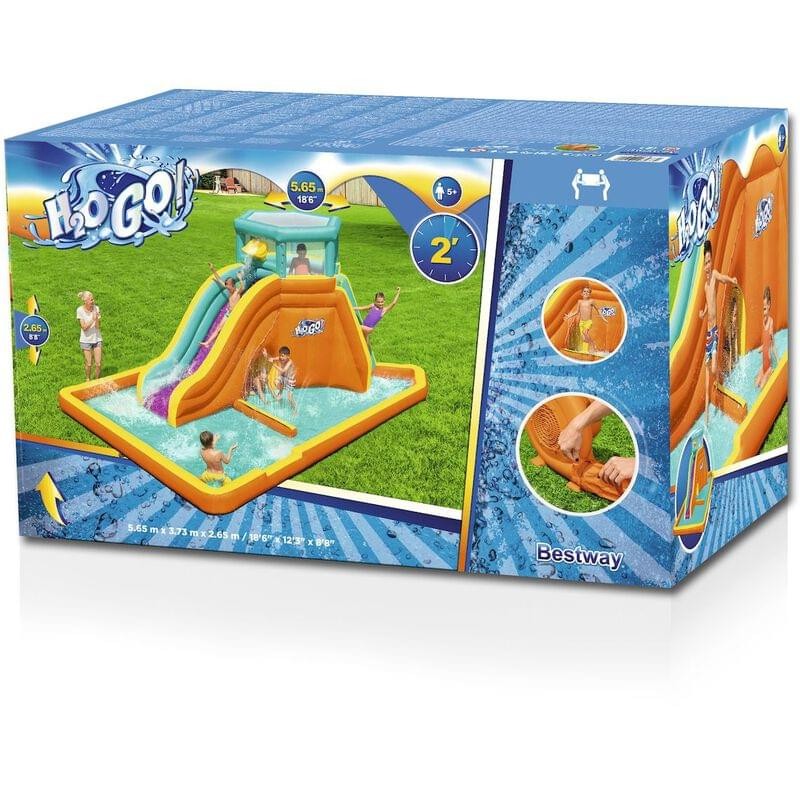 Mega Parco Acquatico Gonfiabile con scivolo Tidal Tower 565x373x265 cm B