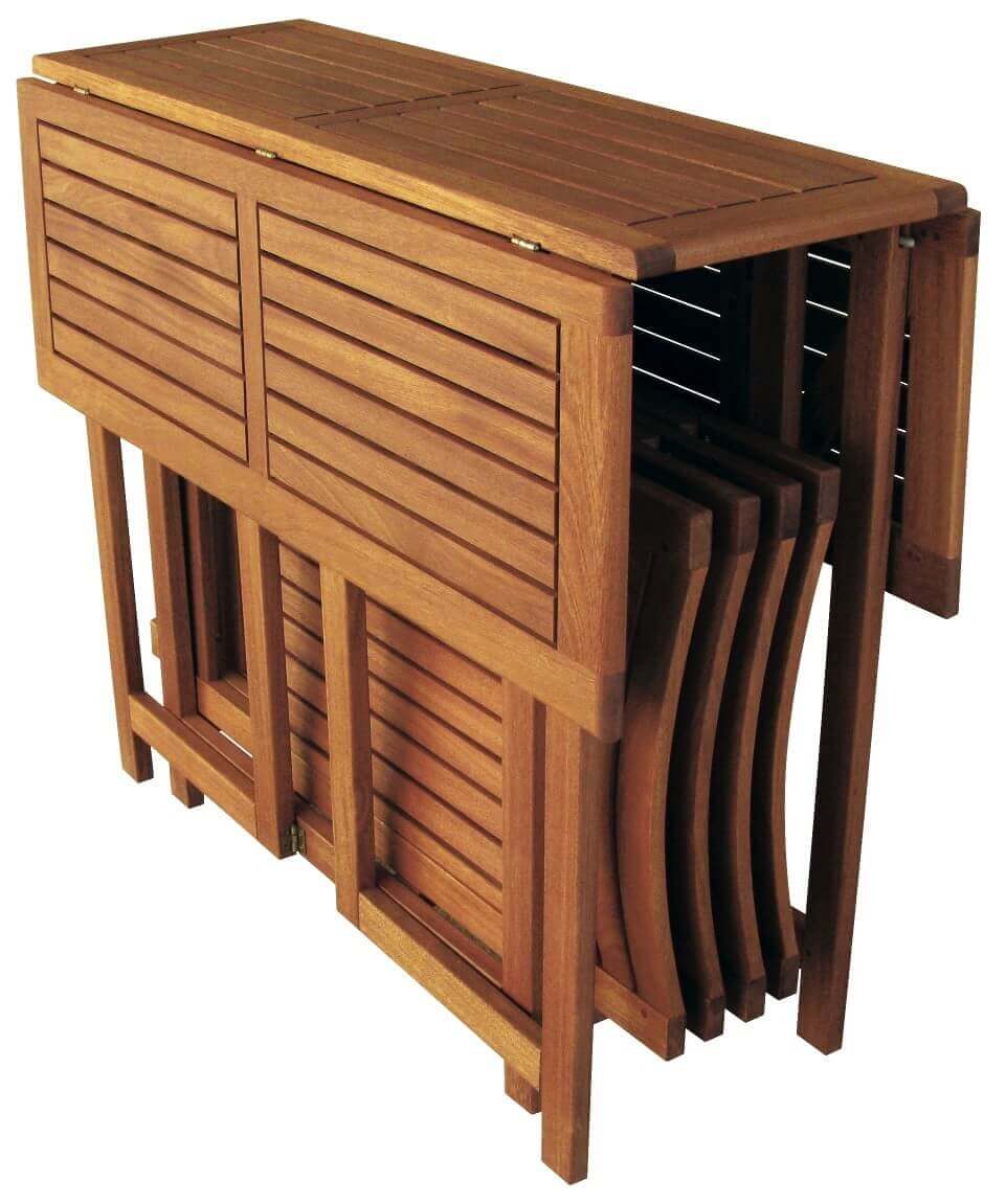 Set Tavolo consolle con 4 sedie in legno Country Acacia