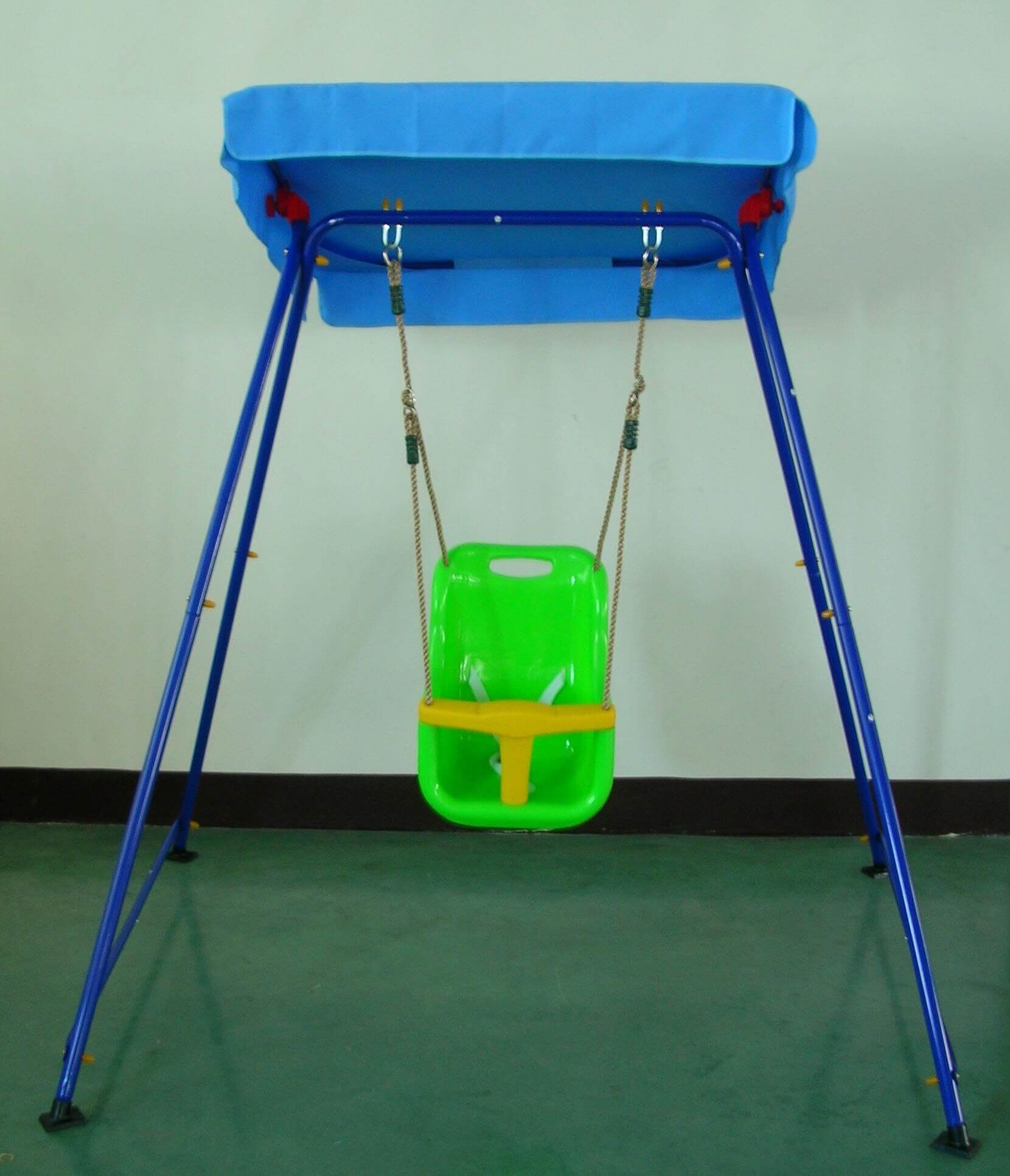 Altalena baby in acciaio con tettuccio parasole e sediolino sicurezza Ba