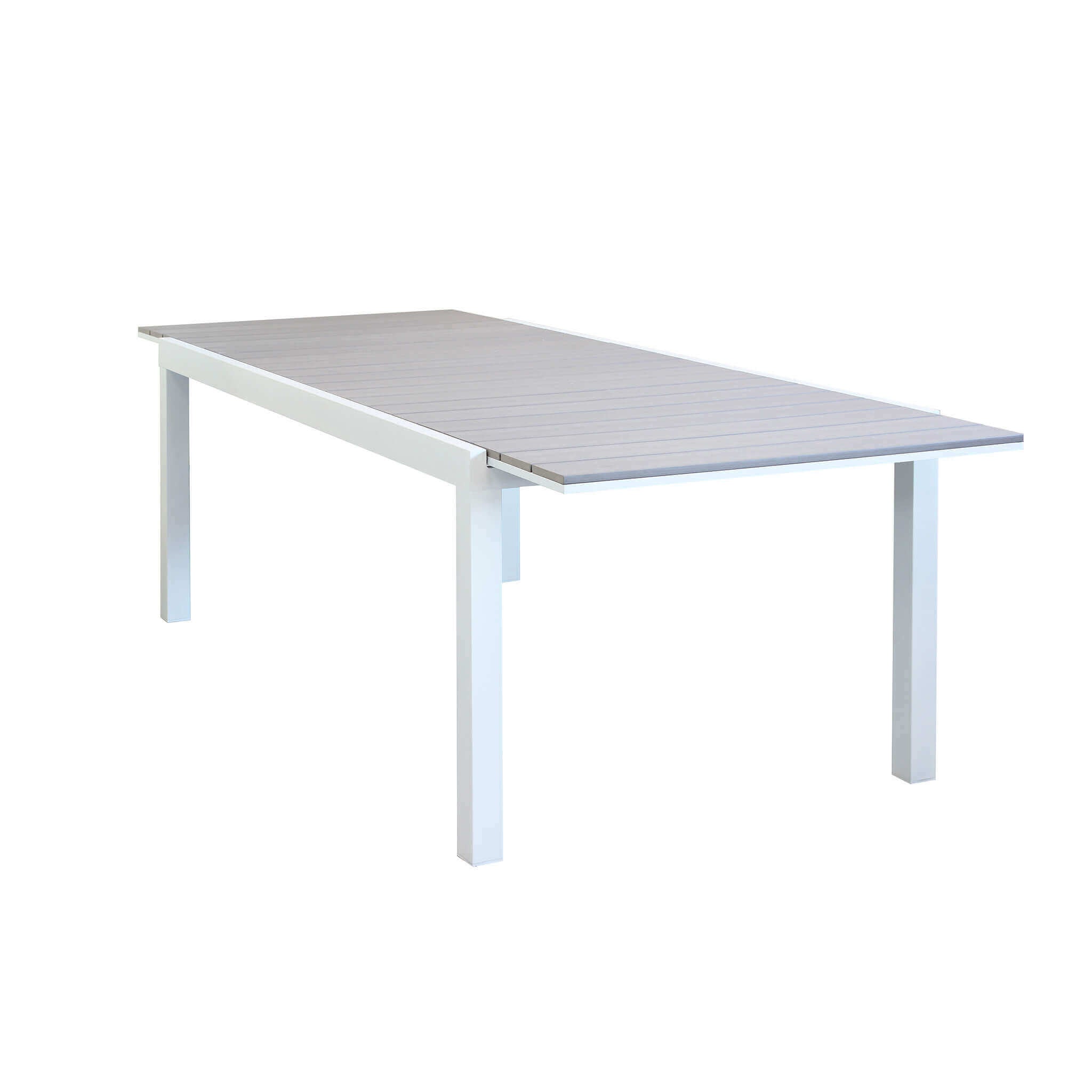 Tavolo in alluminio da esterno bianco e grigio Zulema 180/240 X 100
