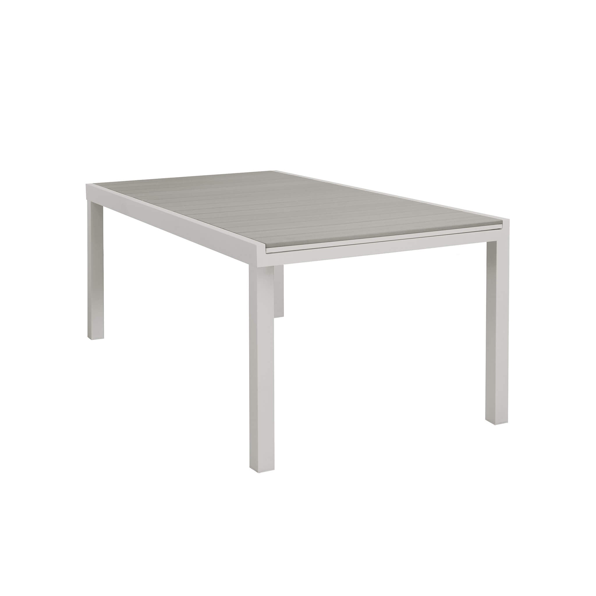 Tavolo allungabile da esterno in alluminio con piano in polywood effetto