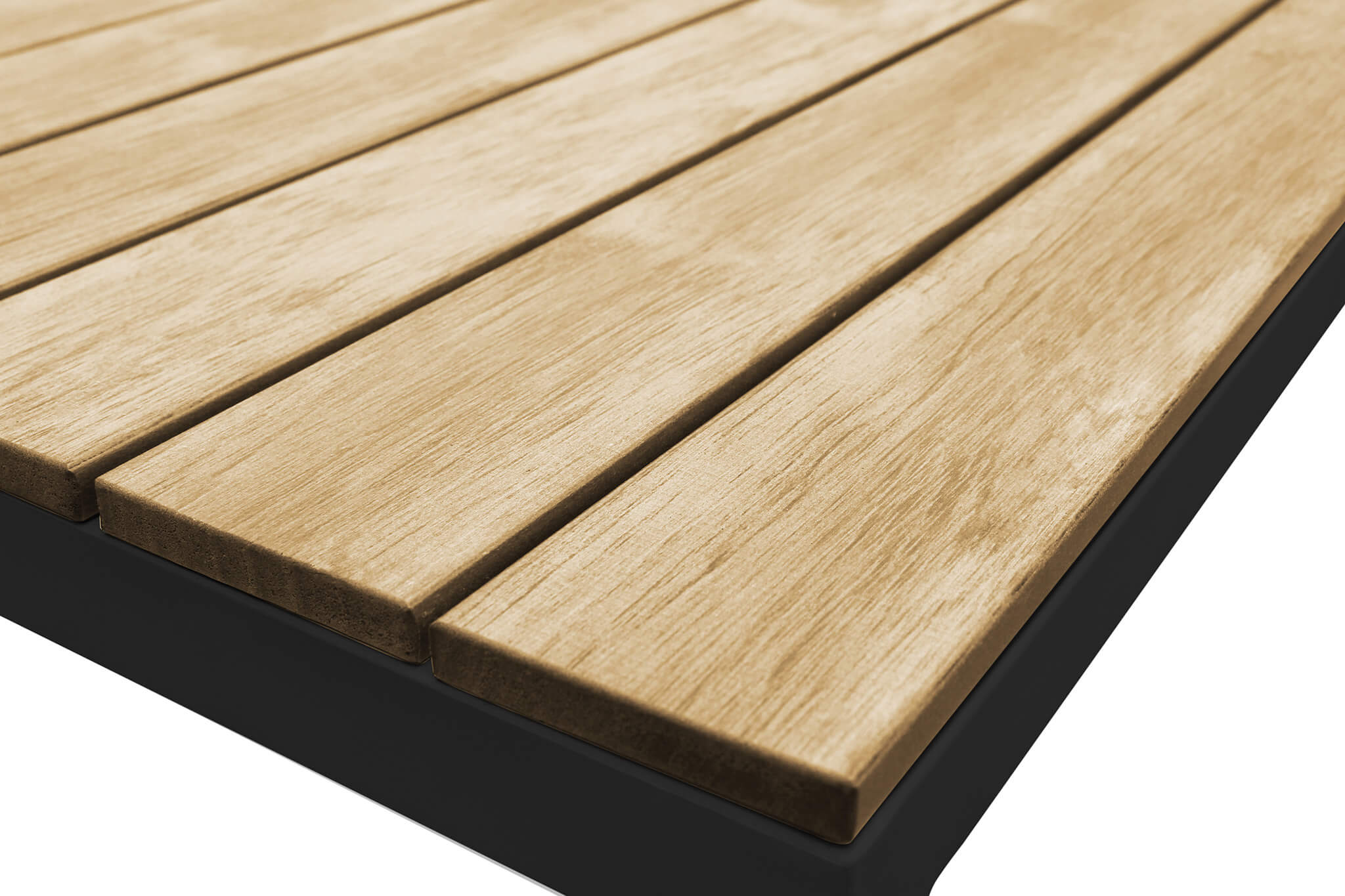 Salotto angolare in alluminio con base effetto legno per esterno STREET