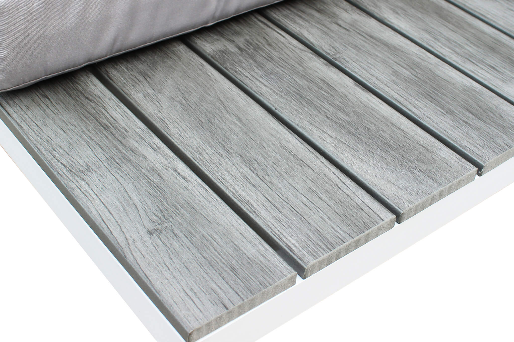 Salotto angolare in alluminio con base effetto legno per esterno STREET