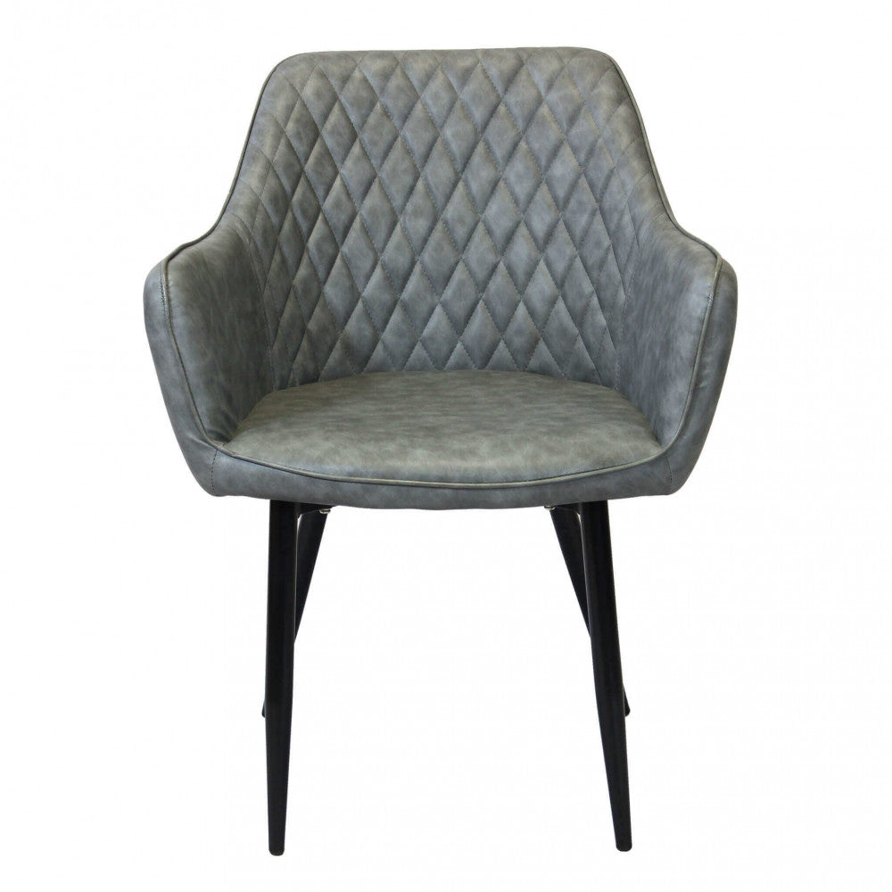 Sedia poltrona da interno con struttura in metallo e seduta larga imbottita rivestita in ecopelle Chair XL