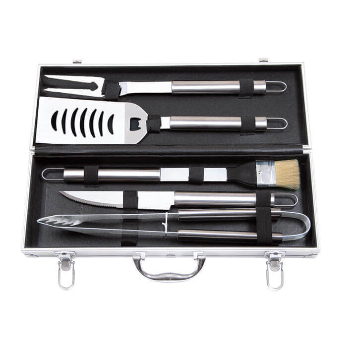 Set 5 accessori per barbecue gas e carbone in valigetta in alluminio Che