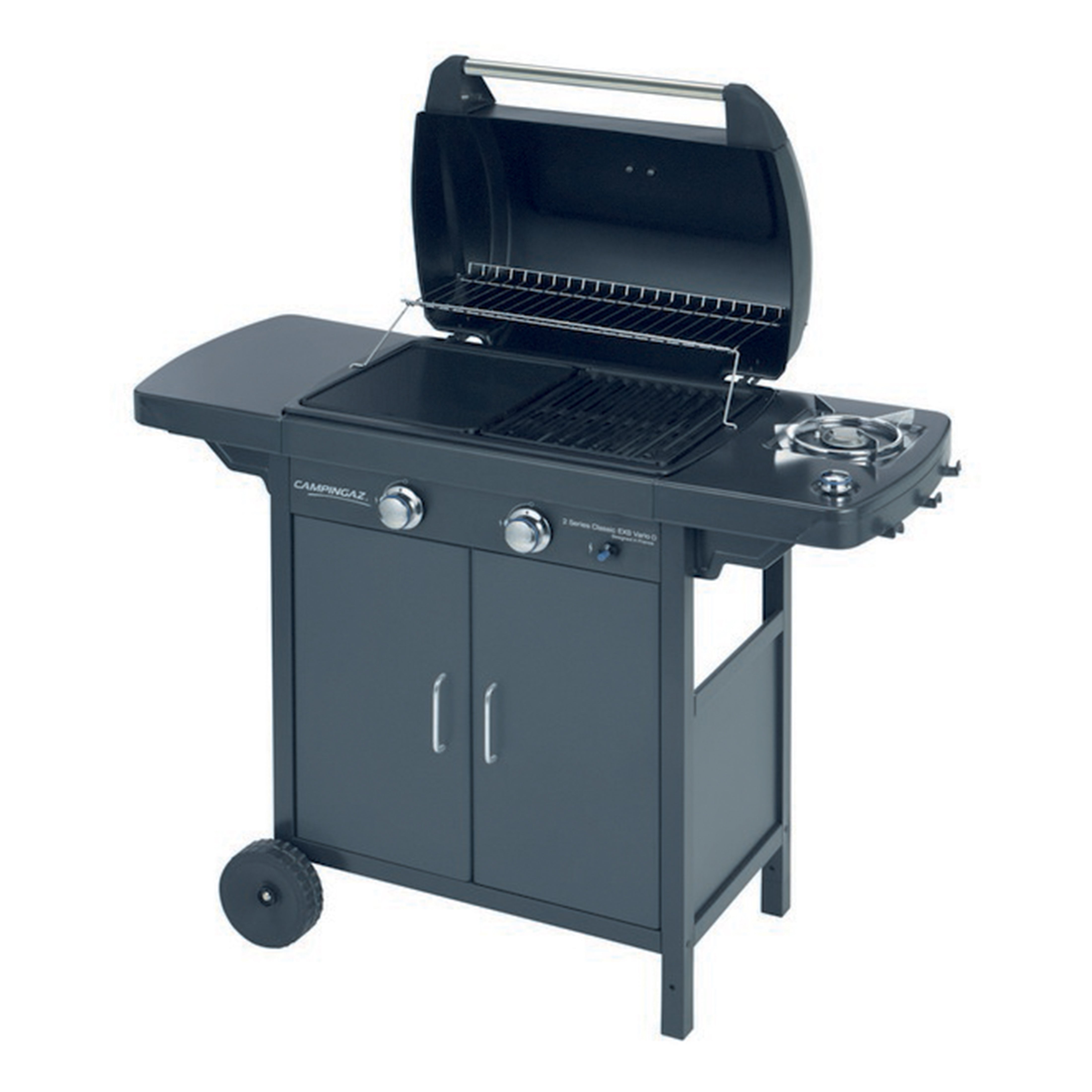 Barbecue a gas piano cottura in ghisa e fornello laterale Campingaz 2 Se