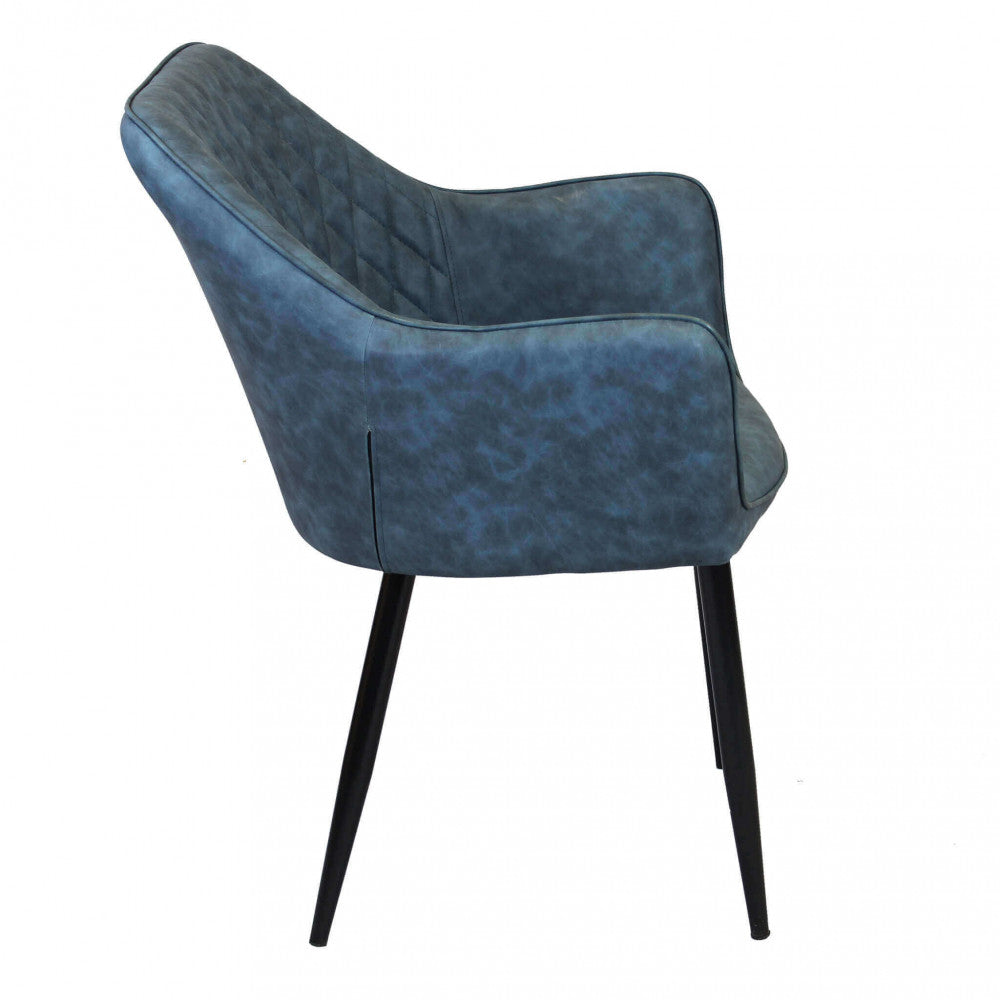 Sedia poltrona da interno con struttura in metallo e seduta larga imbottita rivestita in ecopelle Chair XL