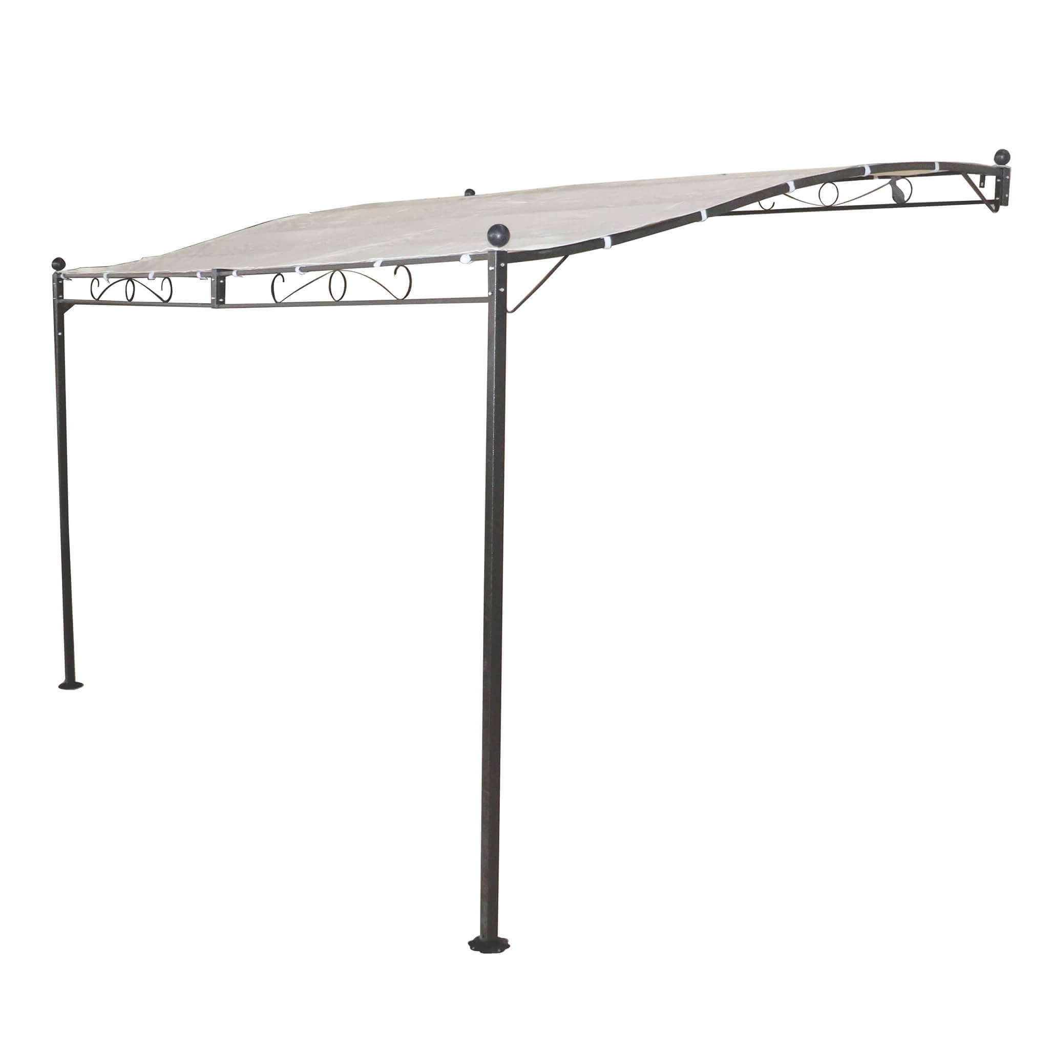 Gazebo Pergola in acciaio veranda addossata fissaggio a parete mt 3,5 X