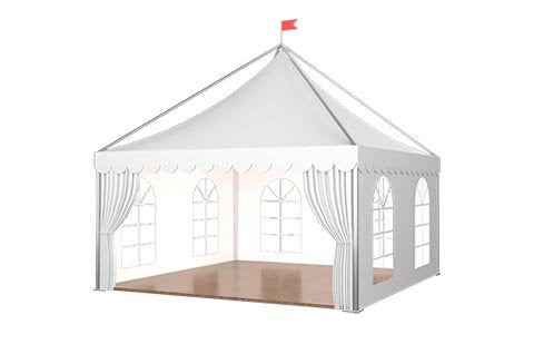 Gazebo 5x5 mt da esterno giardino con struttura in acciaio e alluminio e telo in poliestere ignifugo Pagoda