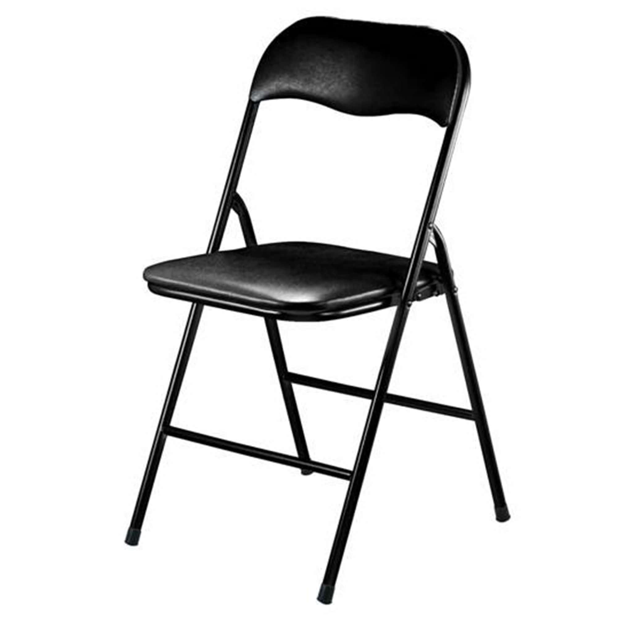 Sedia pieghevole da interno in acciaio con seduta e schienale in PVC imbottito Closy