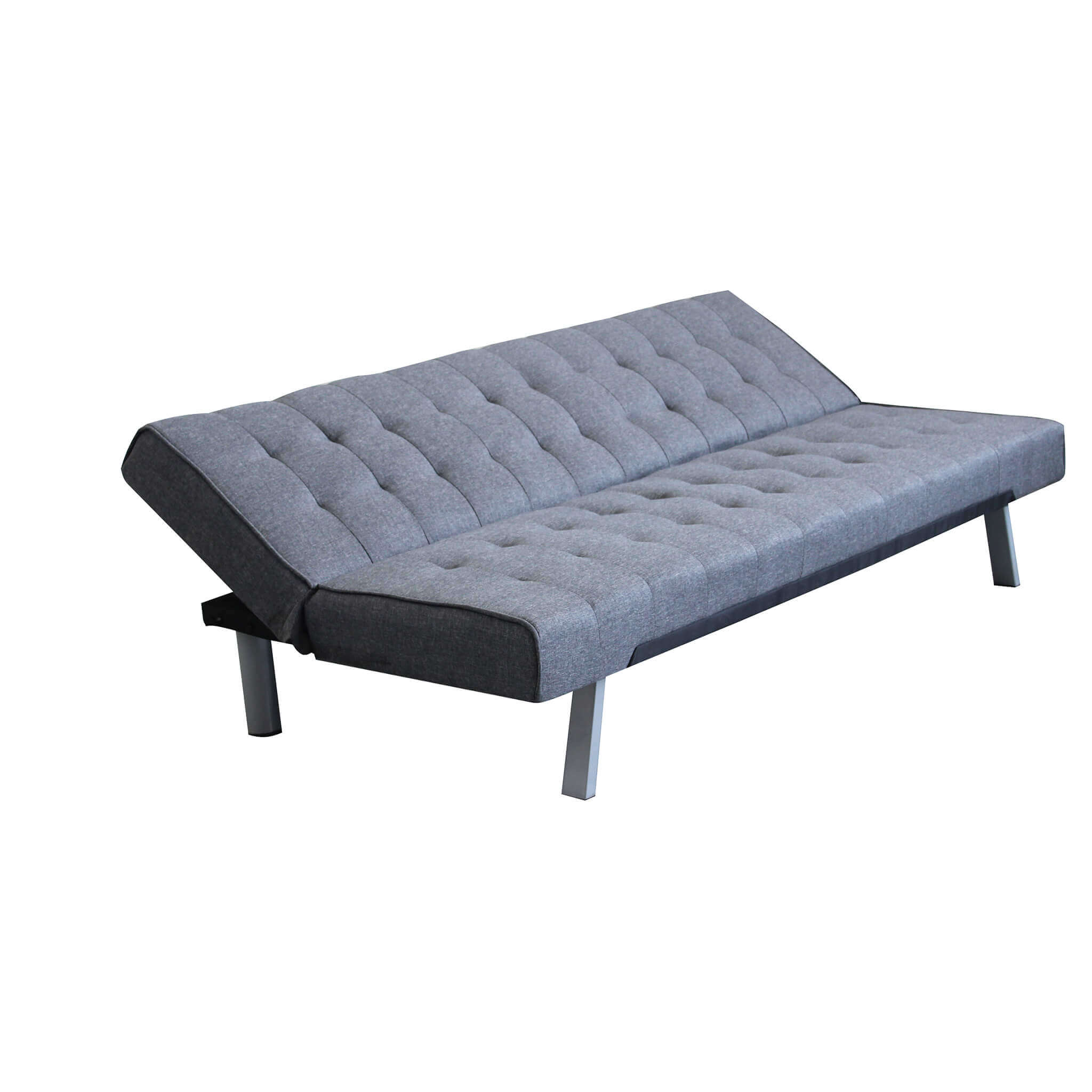 Divano letto 3 posti imbottito salvaspazio con sistema click clak Grigio