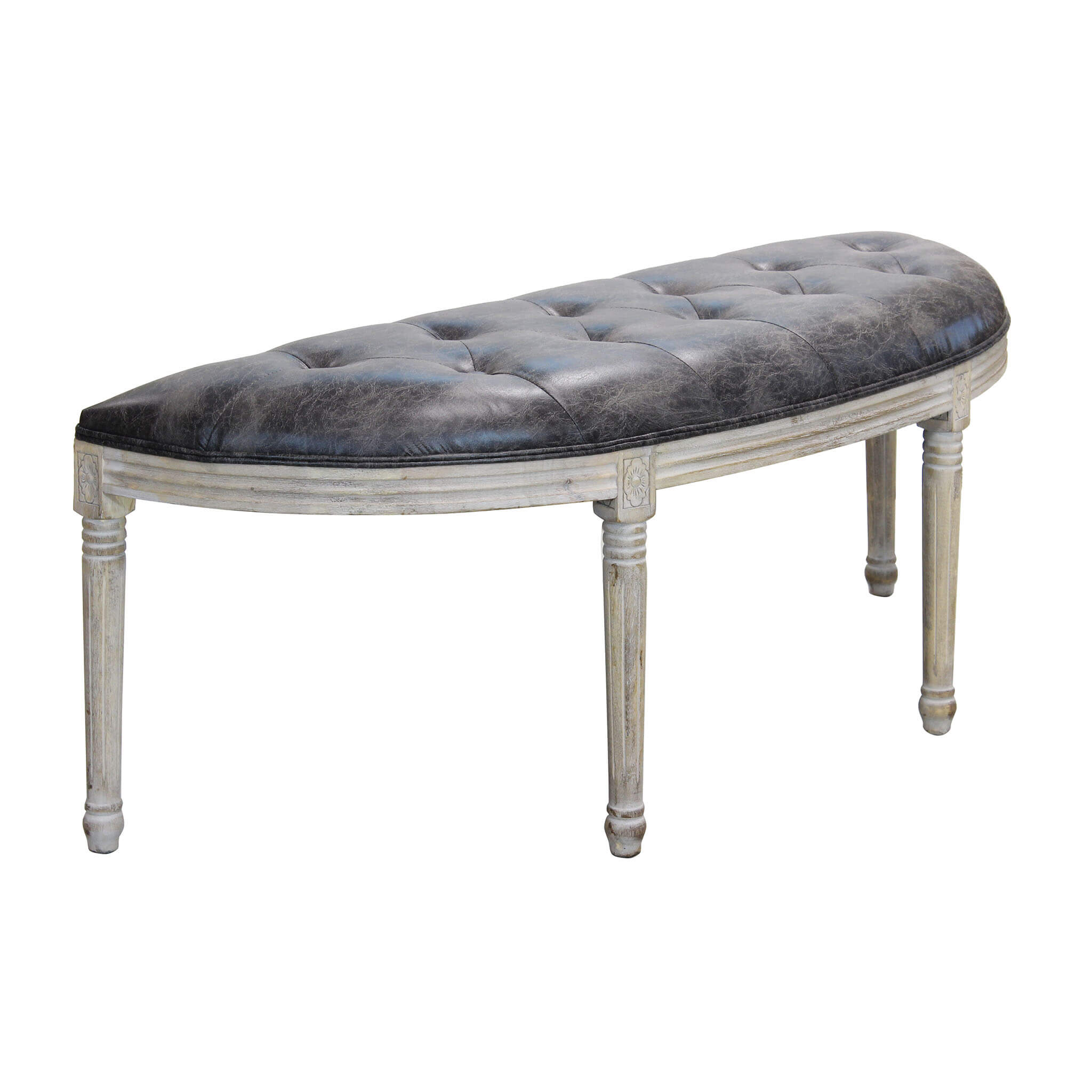 Panca Margi In In Ecopelle Vintage Grigio