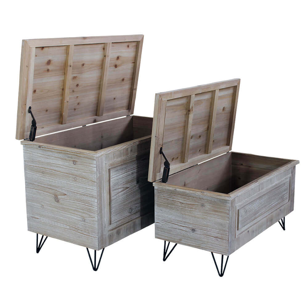 Set Di 2 Bauli In Legno
