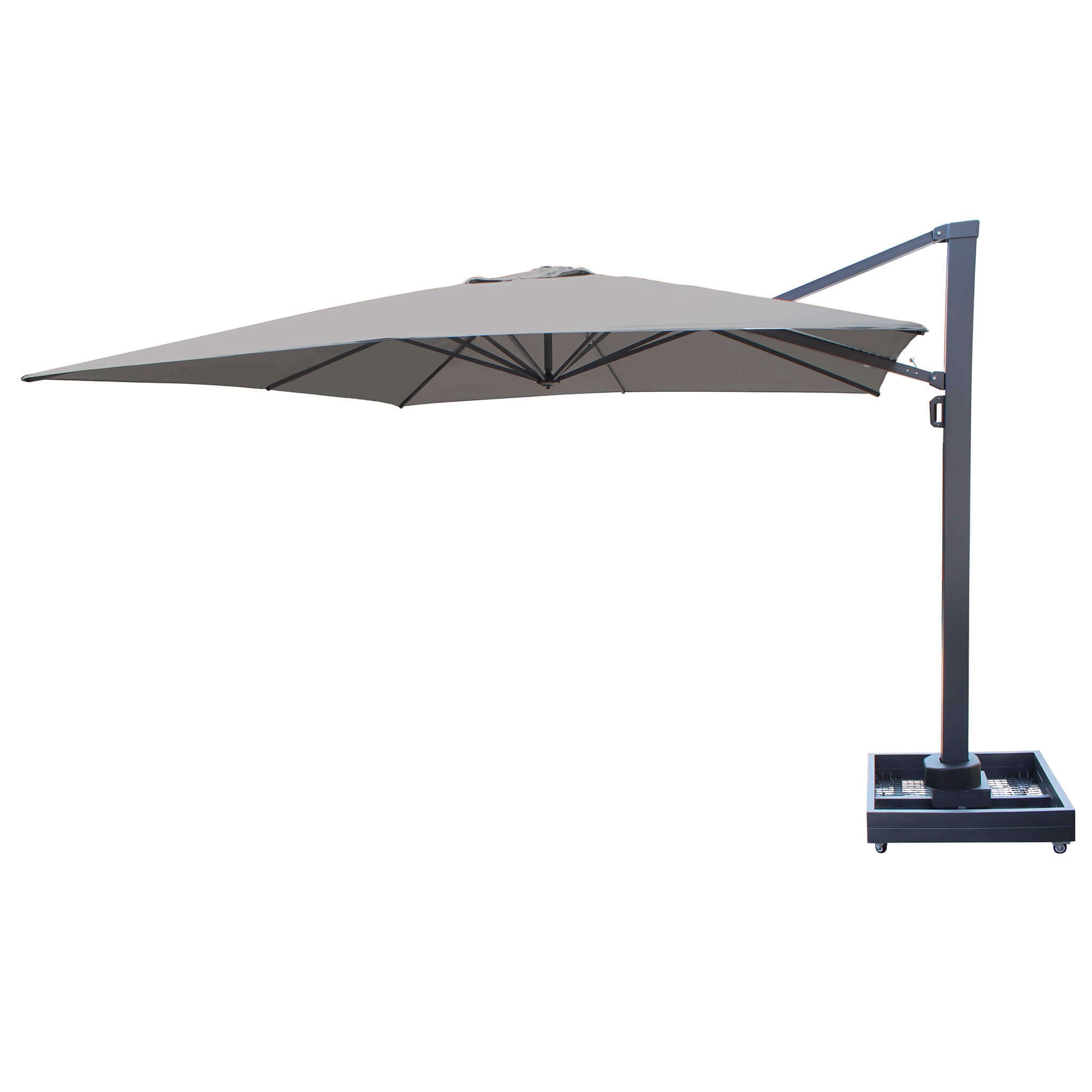 Ombrellone da giardino 4x4 mt con palo laterale e antivento Scripta