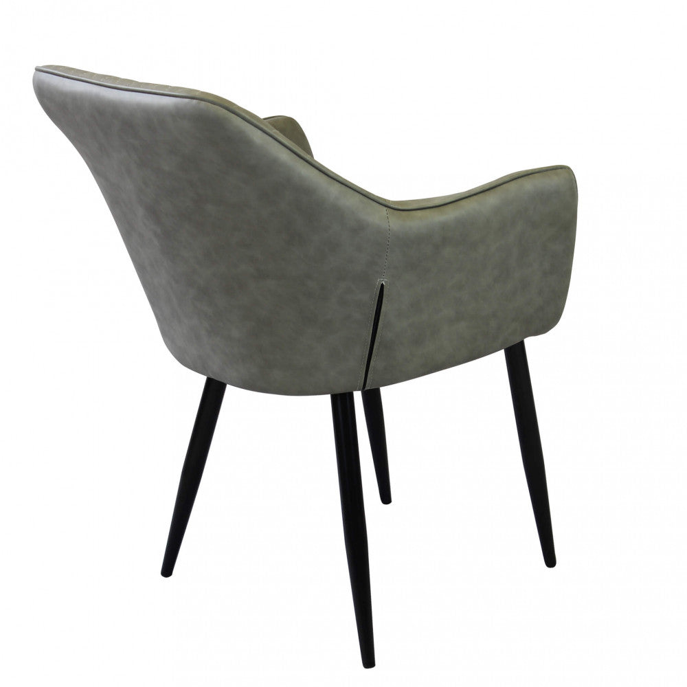 Sedia poltrona da interno con struttura in metallo e seduta larga imbottita rivestita in ecopelle Chair XL