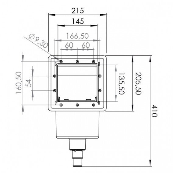 Skimmer a parete in kit per piscine in acciaio GRE AR100