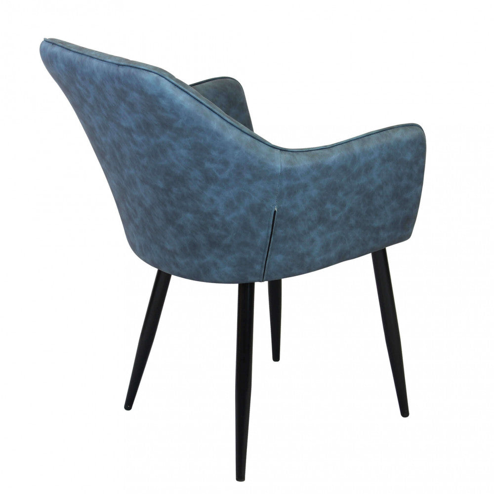 Sedia poltrona da interno con struttura in metallo e seduta larga imbottita rivestita in ecopelle Chair XL