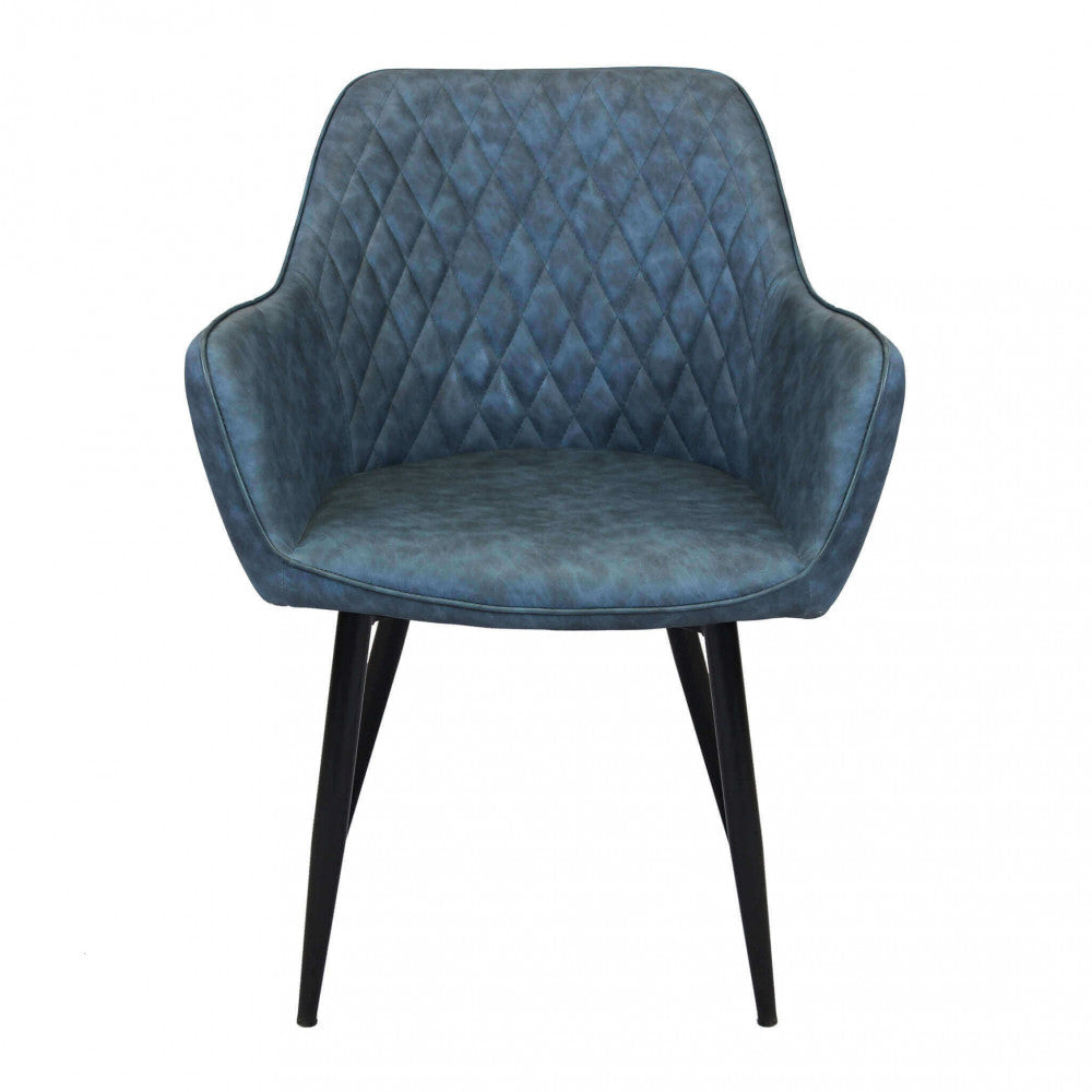 Sedia poltrona da interno con struttura in metallo e seduta larga imbottita rivestita in ecopelle Chair XL